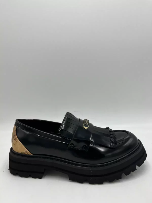 ALVIERO MARTINI - SCARPA DA DONNA MODELLO MOCASSINO CON FRANGIA NERO 499B