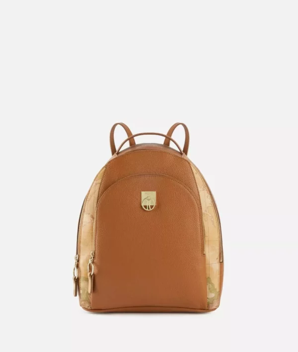 ALVIERO MARTINI ZAINO IN PELLE DOPPIA ZIP DECO COAST TOBACCO LA11