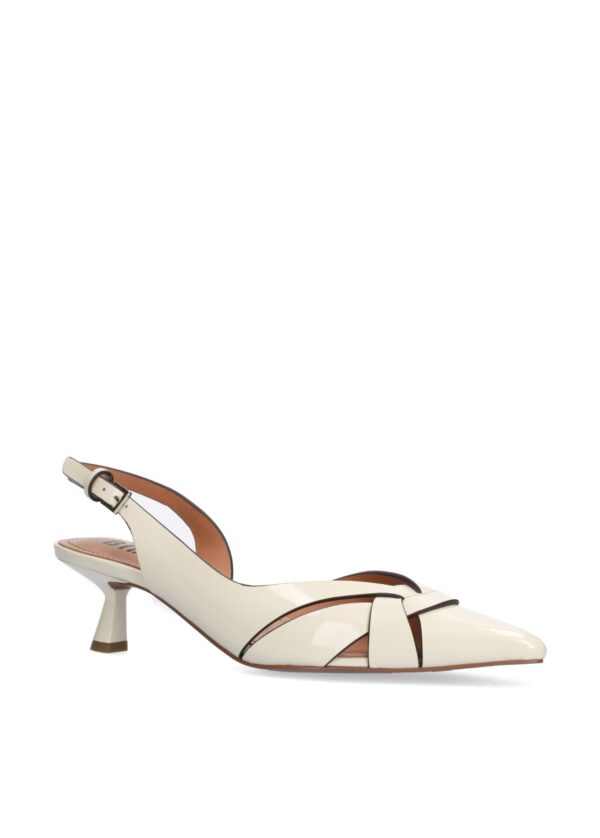 BIBI LOU CHANEL IN VERNICE BIANCO TACCO BASSO NOLIA - immagine 2