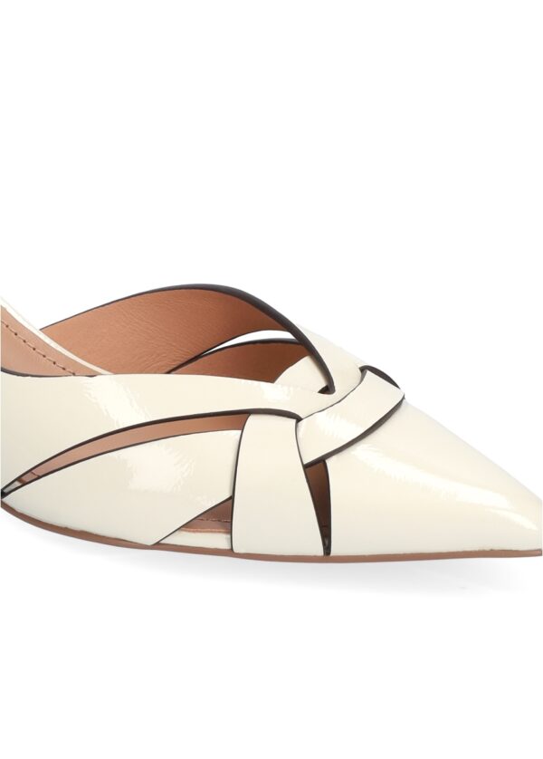 BIBI LOU CHANEL IN VERNICE BIANCO TACCO BASSO NOLIA - immagine 3