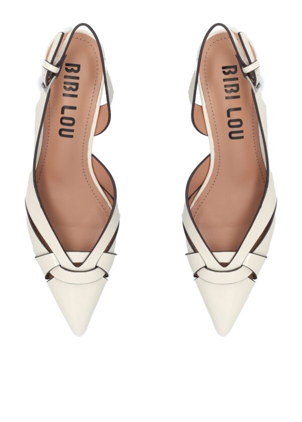 BIBI LOU CHANEL IN VERNICE BIANCO TACCO BASSO NOLIA - immagine 4