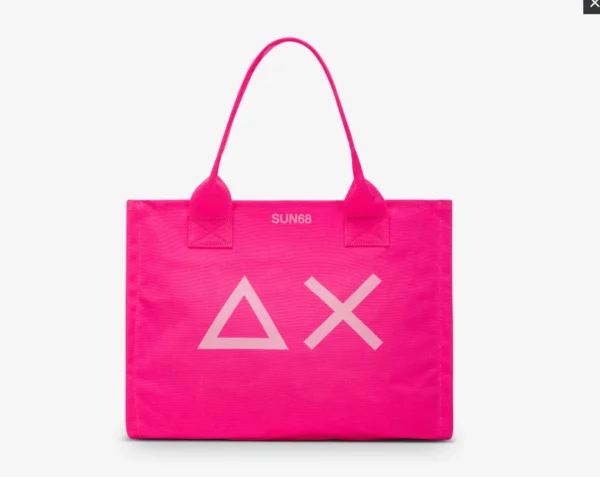 SUN 68 - BORSA DA DONNA GRANDE IN CANVAS DI COTONE FUCSIA X35213