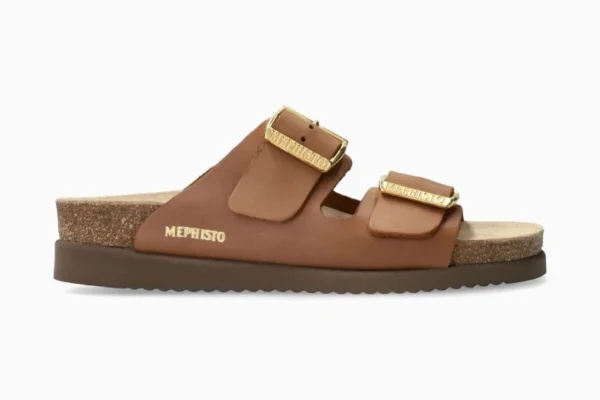 MEPHISTO - CIABATTA CON DUE FASCE IN PELLE REGOLABILI - HESTER CAMEL