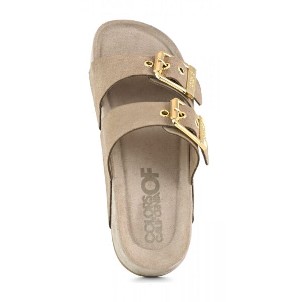 COLORS OF CALIFORNIA CIABATTA DONNA IN CAMOSCIO BEIGE - immagine 4