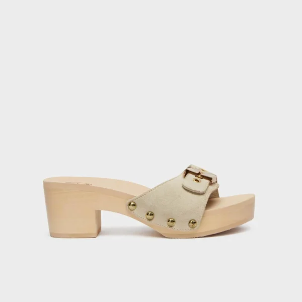 SCHOLL - ZOCCOLO DONNA IN LEGNO TACCO PESCURA IBIZA 2.0 SABBIA - immagine 2