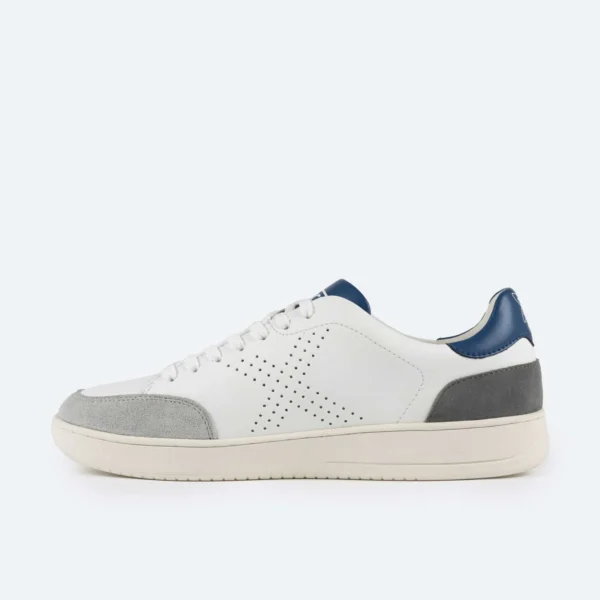 MUNICH - SCARPA UOMO IN PELLE E CAMOSCIO BIANCO+BLU X-COURT 19 - immagine 3