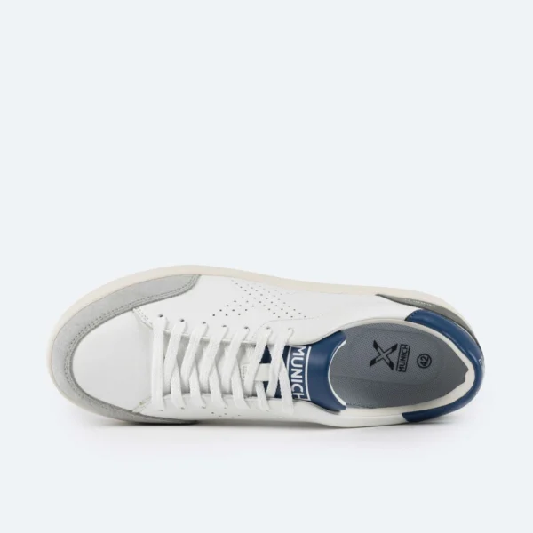 MUNICH - SCARPA UOMO IN PELLE E CAMOSCIO BIANCO+BLU X-COURT 19 - immagine 4