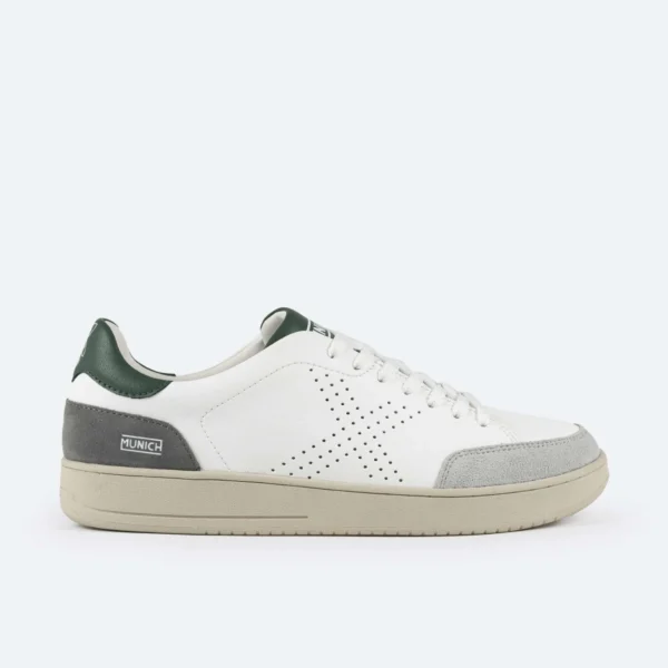 MUNICH - SCARPA UOMO IN PELLE E CAMOSCIO BIANCO+VERDE X-COURT 20