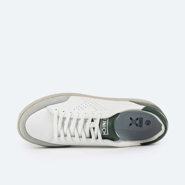 MUNICH - SCARPA UOMO IN PELLE E CAMOSCIO BIANCO+VERDE X-COURT 20 - immagine 4