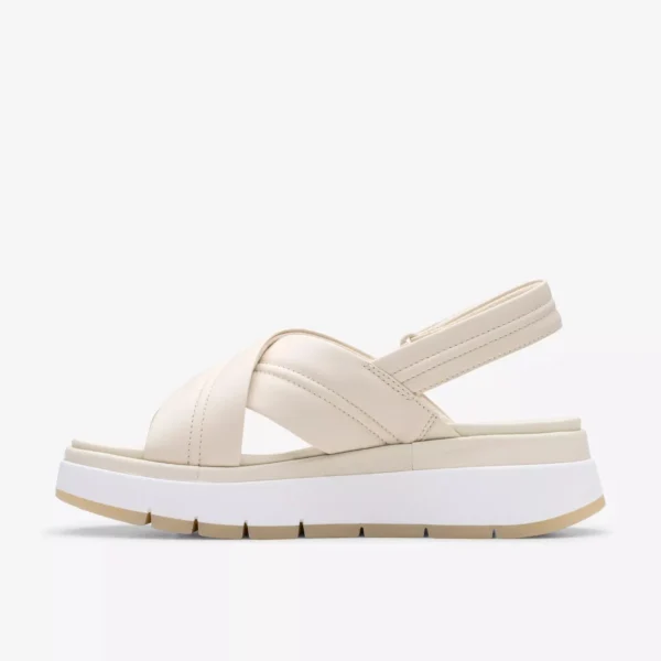 CLARKS - SANDALO DONNA CON FASCE INCROCIATE IN PELLE BEIGE CHIARO TUSCAN CROSS - immagine 3