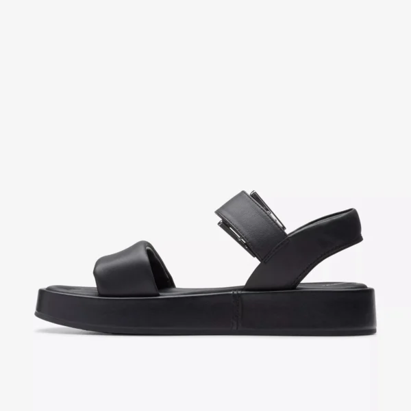 CLARKS - SANDALO DONNA BASSO IN PELLE NERA ALDA STRAP - immagine 3
