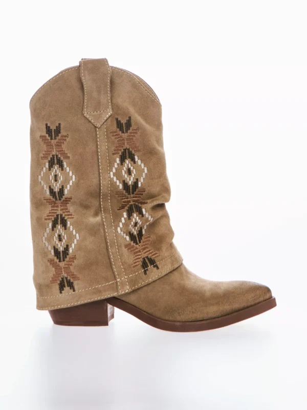 OVYE' - STIVALE DONNA TEXANO CAMOSCIO BEIGE VENEZIA