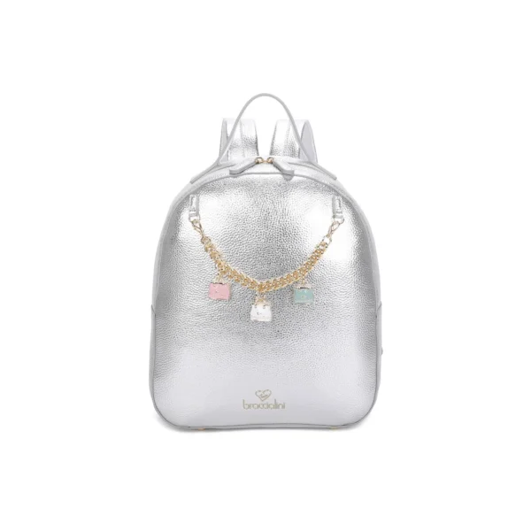 BRACCIALINI- DONNA BETH 18195 yy 740 ARGENTO - BORSA ZAINO