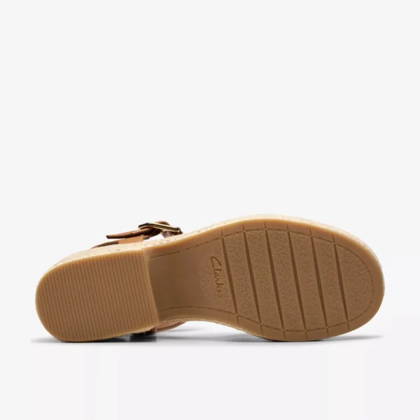 CLARKS - SANDALO DONNA IN PELLE CUOIO E FONDO IN CORDA COLEDALE STRAP - immagine 4