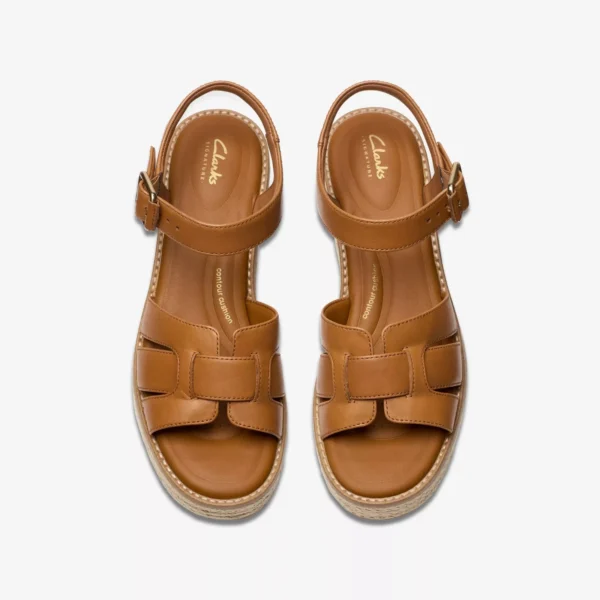 CLARKS - SANDALO DONNA IN PELLE CUOIO E FONDO IN CORDA COLEDALE STRAP - immagine 5