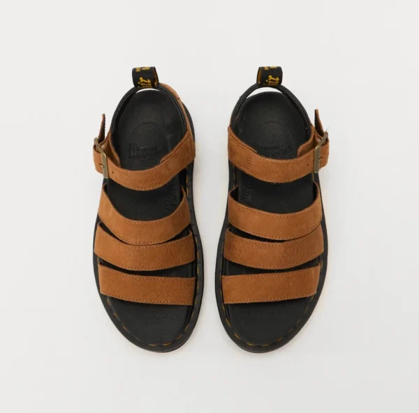 DR.MARTENS SANDALO DONNA TRE FASCE IN NUBUCK CUOIO DESERT BROWN BLAIRE - immagine 4