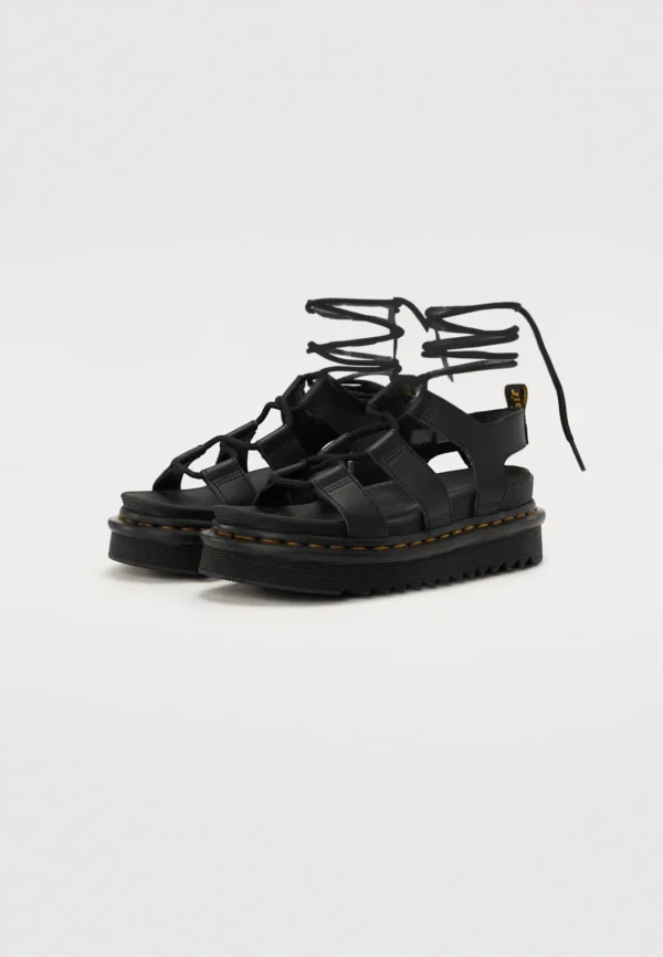 DR.MARTENS SANDALO DONNA STILE GLADIATORE IN PELLE ATHENA BLACK